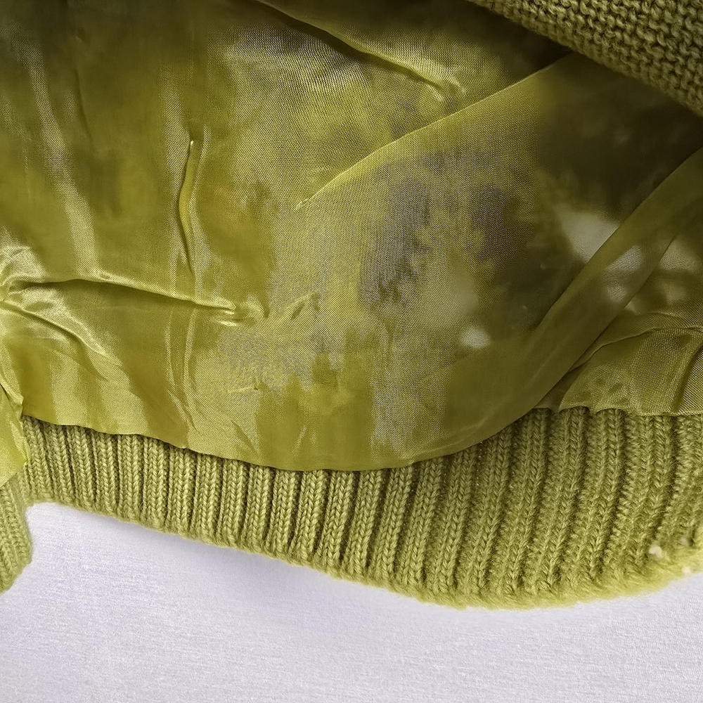 Vintage Suede Wool Crochet Mock Neck Sweater Floral Embroidered - Picture 9 of 12